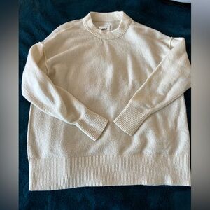 Aerie cozy oversized sweater in white/cream